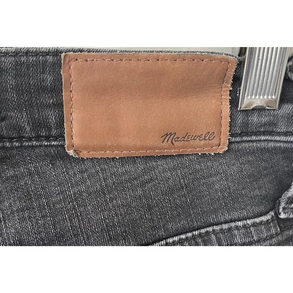 Madewell Cali Demi-Boot Jeans 23 Berkeley Black Raw Chewed Hem Stretch - Picture 9 of 11